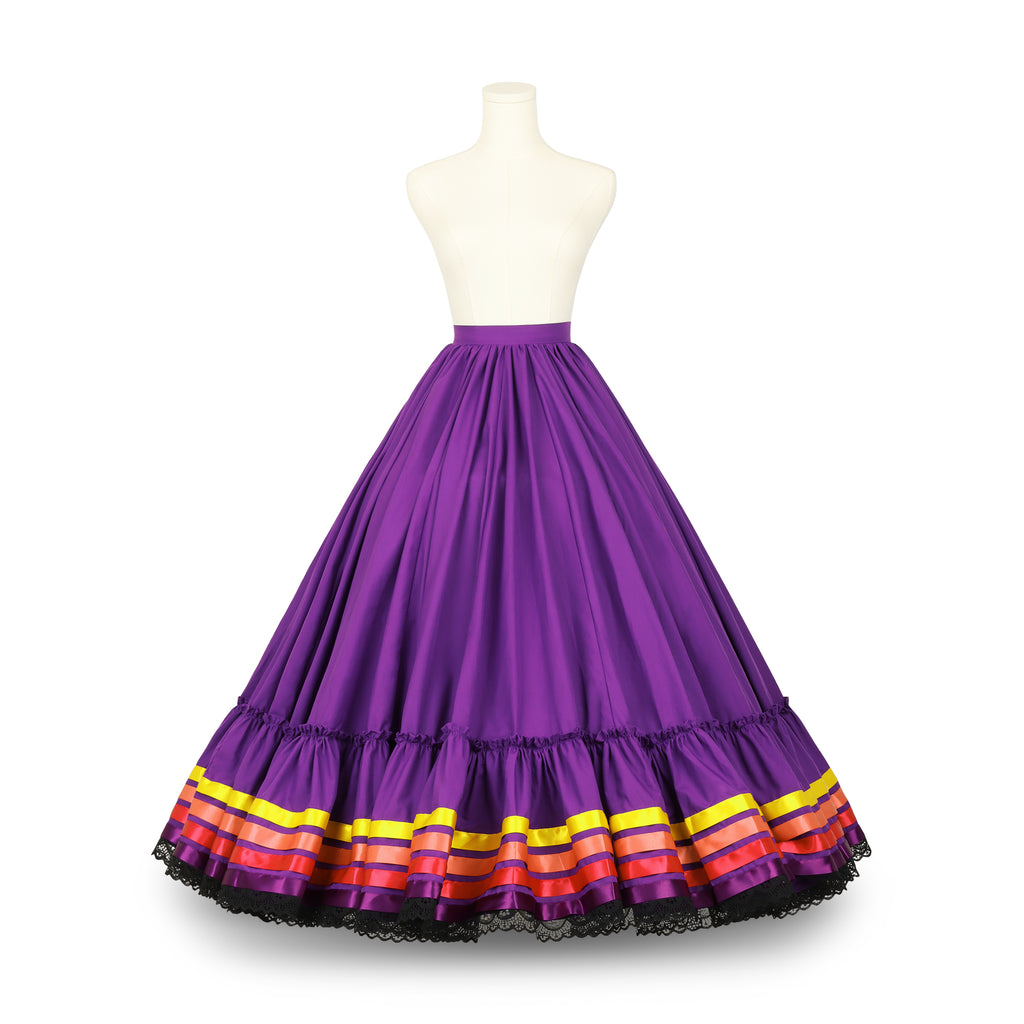 Hoja de Maiz Folklorico Dance Practice Skirt, Doble Vuelo – Uva