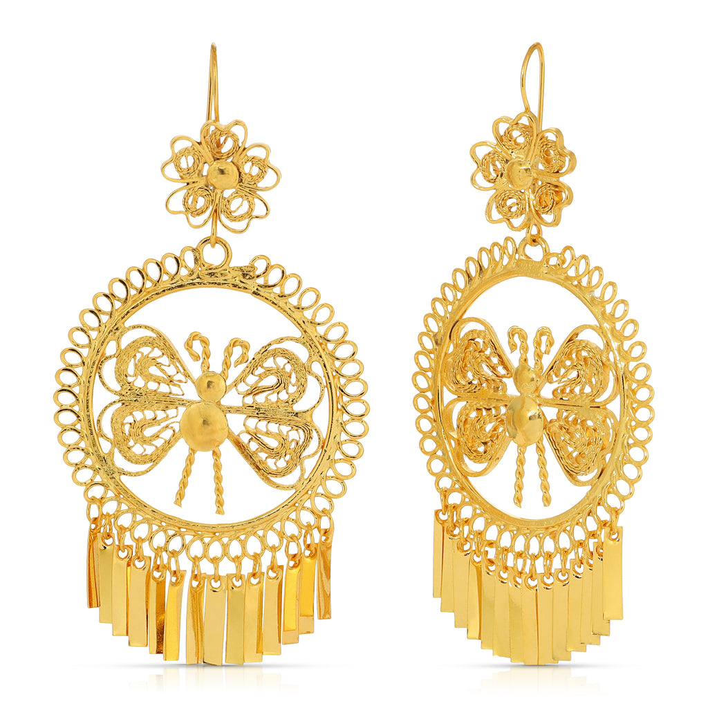 Folklorico Dance Filigree Earrings, Butterflly
