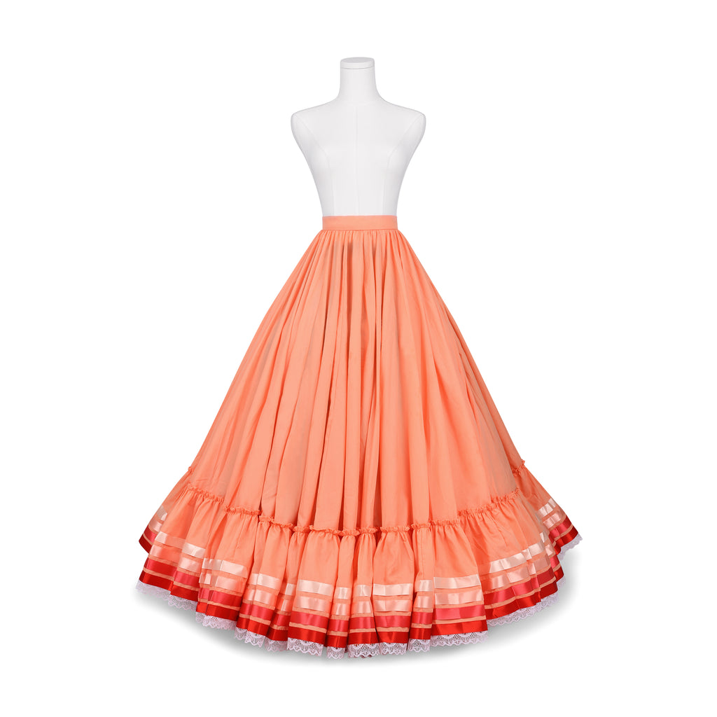 Hoja de Maiz Doble Vuelo Folklórico Practice Skirt – Durazno