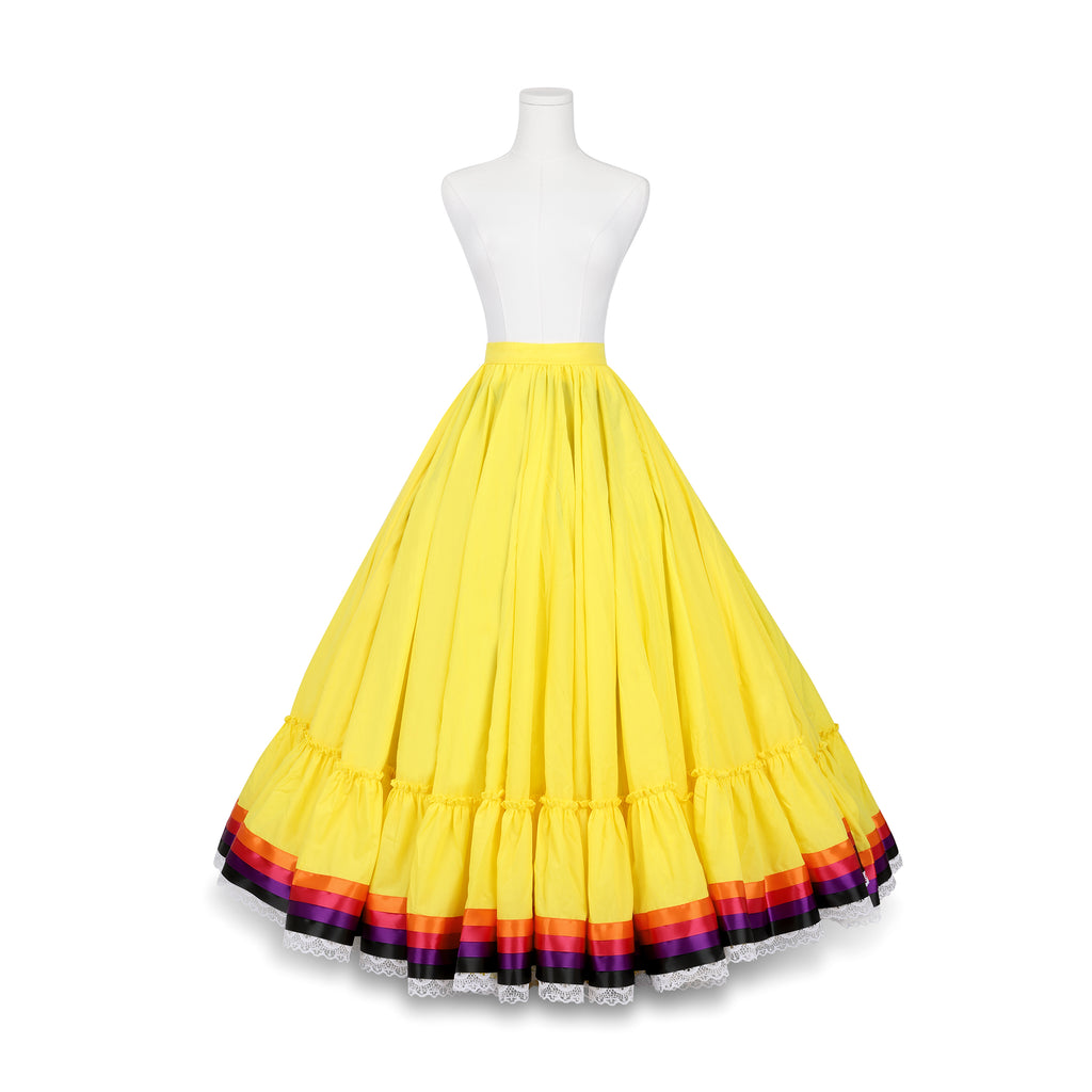 Hoja de Maiz Doble Vuelo Folklórico Practice Skirt – Canario