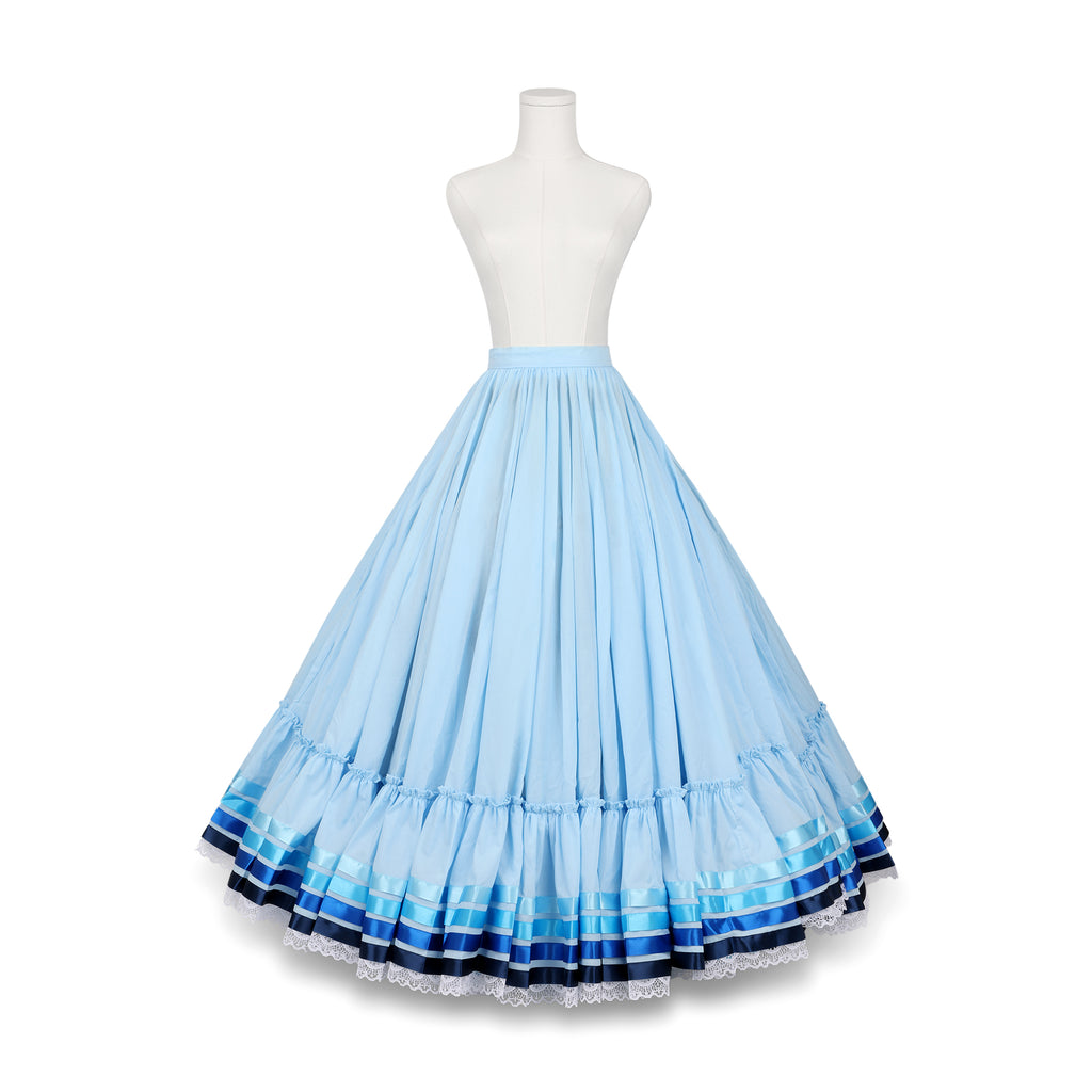 Hoja de Maiz Doble Vuelo Folklórico Practice Skirt – Cielo