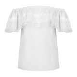 Kakentli Little Kids Folklorico Off-Shoulder Blouse with Ribbon, Blusa Campesina de niña con Liston