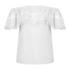 Kakentli Little Kids Folklorico Off-Shoulder Blouse with Ribbon, Blusa Campesina de niña con Liston