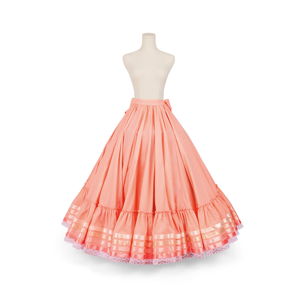 Hoja de Maiz Doble Vuelo Folklórico Practice Skirt – Durazno