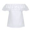 Women's Peasant Off-Shoulder Blouse with Satin Ribbon
