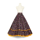 Kakentli Doble Vuelo Folklórico Practice Skirt- Doble Olán - Floral Collection