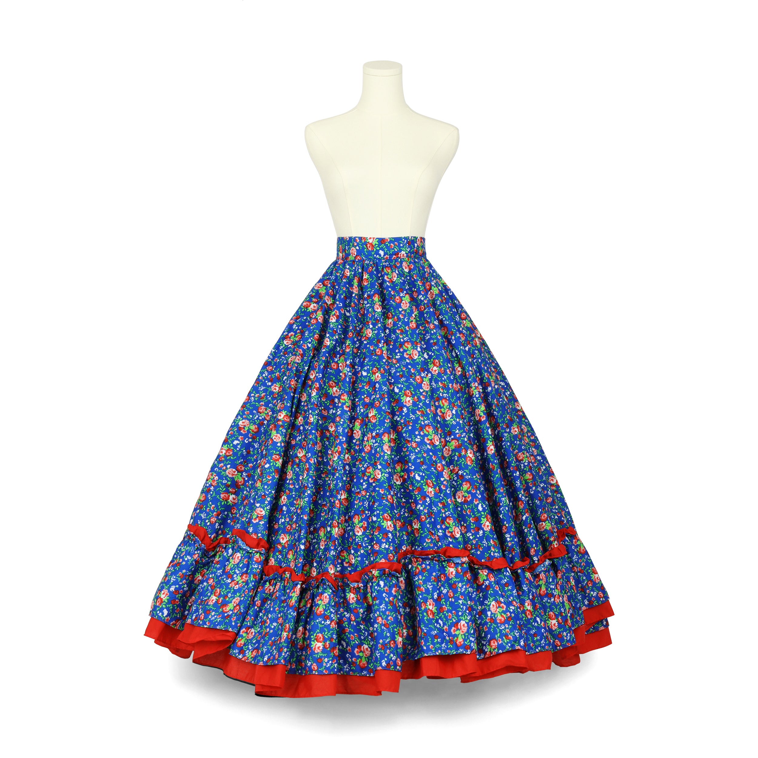 Kakentli Doble Vuelo Folklórico Practice Skirt- Doble Olán - Floral Collection