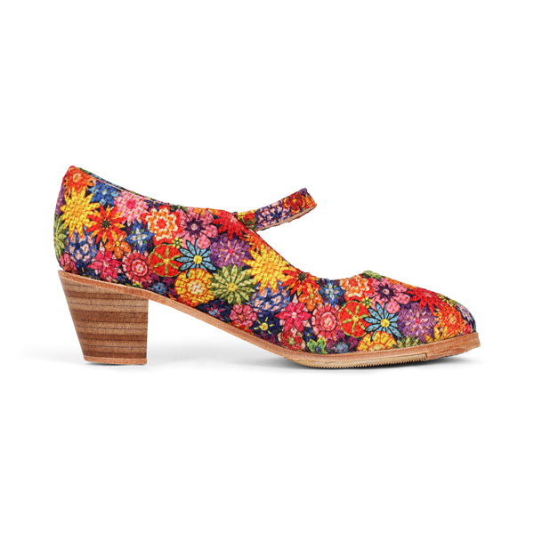 Colonial 225 Women's Folklorico Shoes with Nails, Floral, 6cm Heel