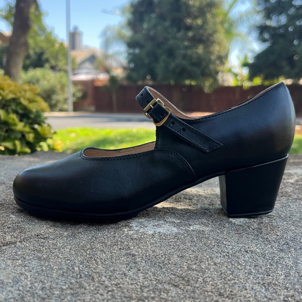 Cesman Women's Folklorico Shoes with Nails, Leather, 5cm Heel - Wide
