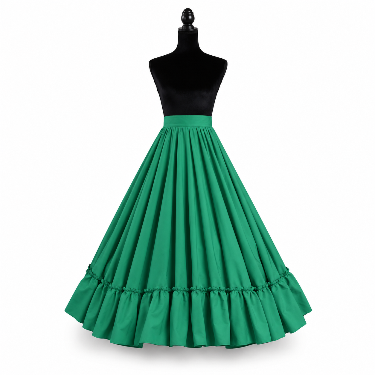 Kakentli Women's & Girls' Folklorico Practice Skirt – Poplin, Doble Vuelo (Classic Colors)