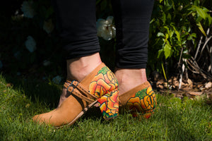 Danzarteb Women’s Nubuck Folklórico Shoes with Oaxaqueño Ankle – 7cm Heel