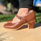 Folkicks Women's Folklorico Shoes with Nails, Leather, Embossed, 6cm Heel