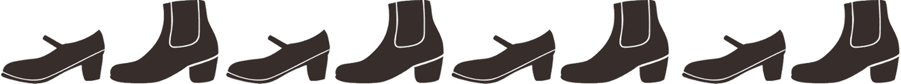 Folkicks brand pattern of repeating shoes and boots