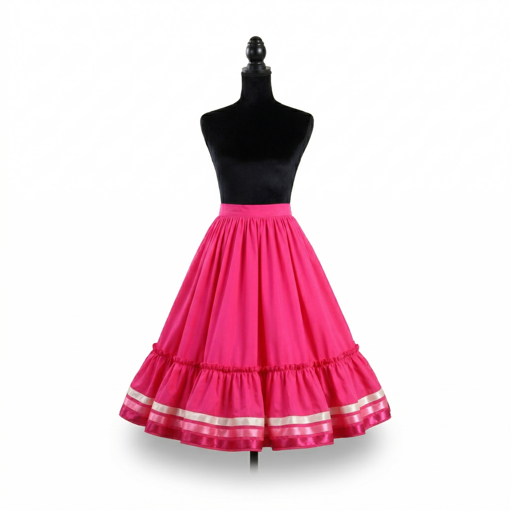 Kakentli Kids Folklorico Practice Skirt – Double Circle (Doble Vuelo) – Ribbon Collection