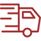 Red shipping truck icon
