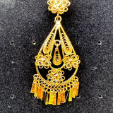 Folklorico Dance Filigree Earrings, Tear Drop with Flowers