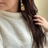 Folklorico Dance Filigree Earrings, Flower Dangle