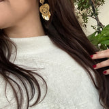 Folklorico Dance Filigree Earrings, Heart Shaped