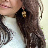 Folklorico Dance Filigree Earrings, Heart Shaped