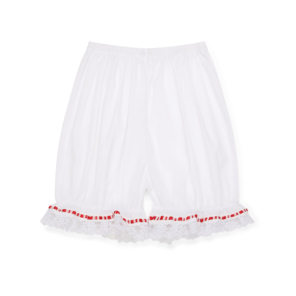 Lace-Trimmed Folklórico Bloomers with Red Ribbon