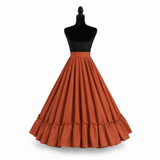 Kakentli Women's & Girls' Folklorico Practice Skirt – Poplin, Doble Vuelo (Vintage Colors)