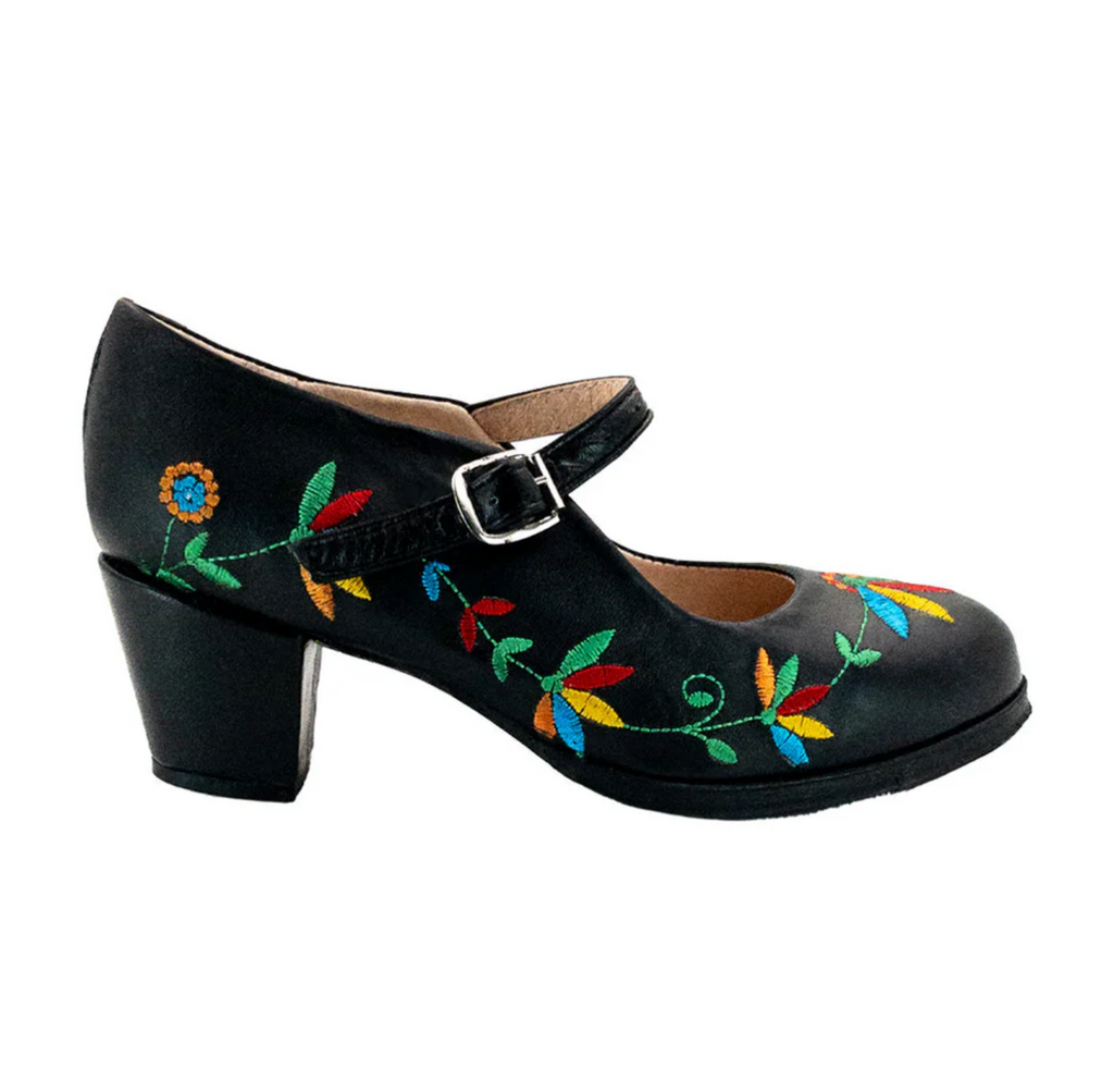 Colonial 226-3 Women's Embroidered Leather Folklorico Shoes – 6cm Heel