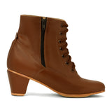 Lucero 505 Women's Folklorico Carlota Lace-up Ankle Boot, Embossed Leather, 6cm Heel