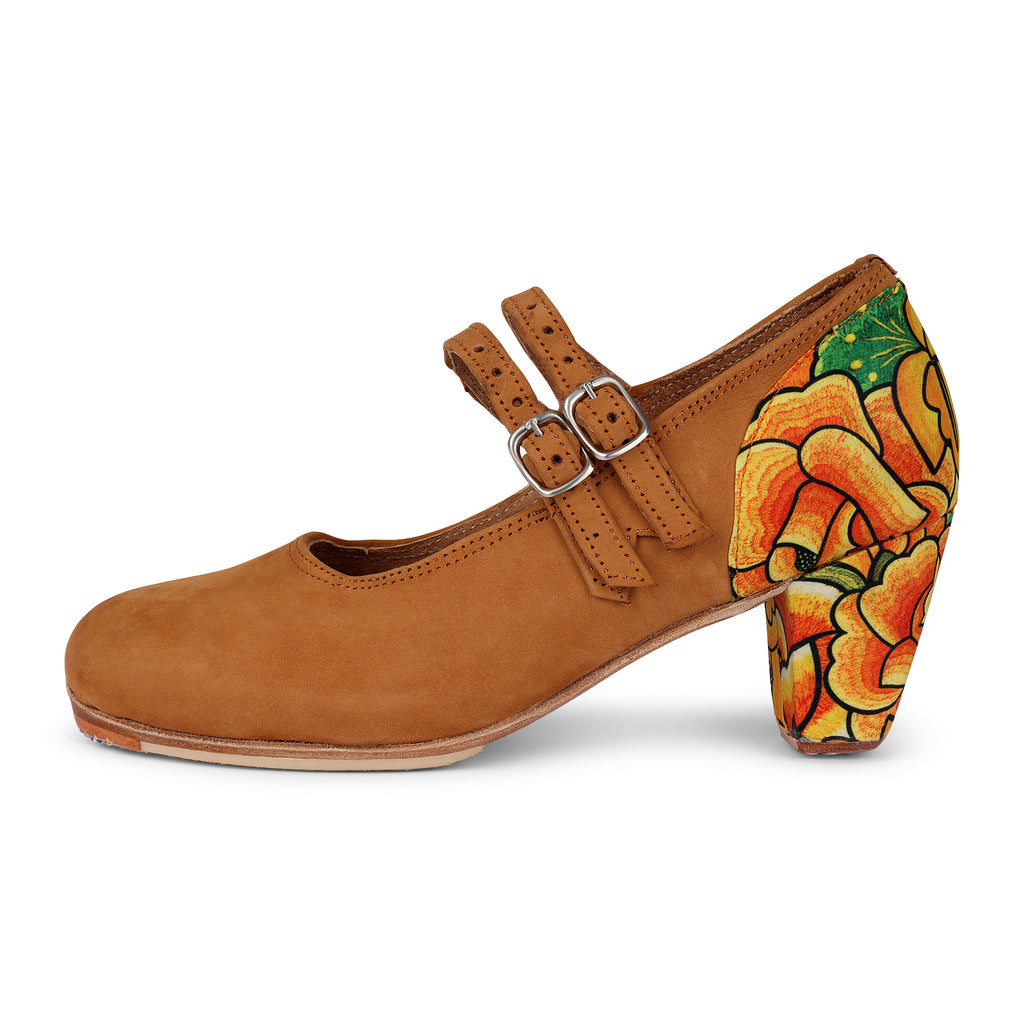 Danzarteb Women’s Nubuck Folklórico Shoes with Oaxaqueño Ankle – 7cm Heel