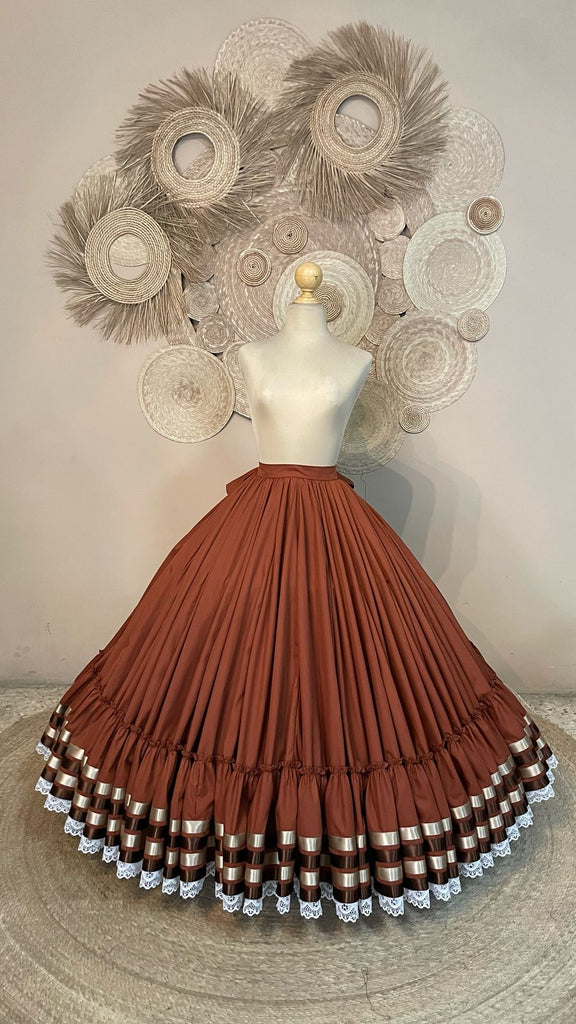 Hoja de Maiz Doble Vuelo Folklórico Practice Skirt – Chedron