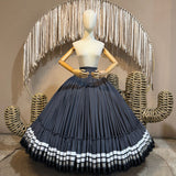 Hoja de Maiz Doble Vuelo Folklórico Practice Skirt – Grey
