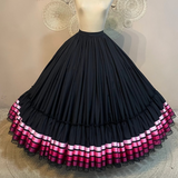 Hoja de Maiz Doble Vuelo Folklórico Practice Skirt – Black
