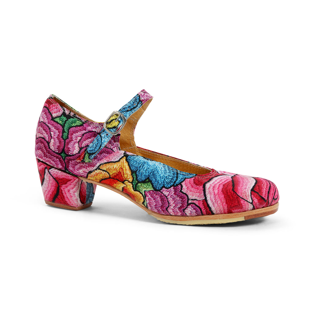 Danzarteb Women's Folklorico Dance Shoes No Nails, Oaxaqueño, 2" Heel, Pink