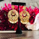 Folklorico Dance Filigree Earrings, Flower