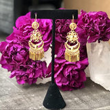 Folklorico Dance Filigree Earrings, Flower Dangle