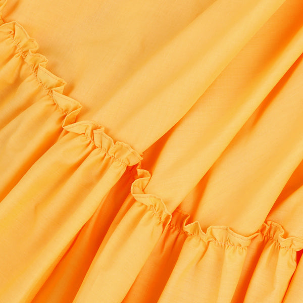 Kakentli Folklorico Dance Practice Skirt, Doble Vuelo, Yellow