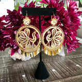 Folklorico Dance Filigree Earrings, Peacock