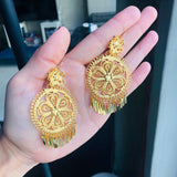 Folklorico Filigree Earrings, Full Flower