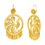 Folklorico Dance Filigree Earrings, Peacock
