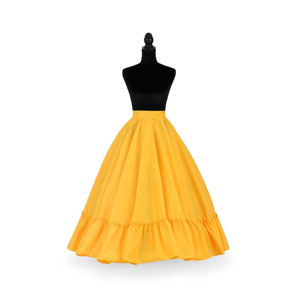 Kakentli Folklorico Dance Practice Skirt, Doble Vuelo, Yellow