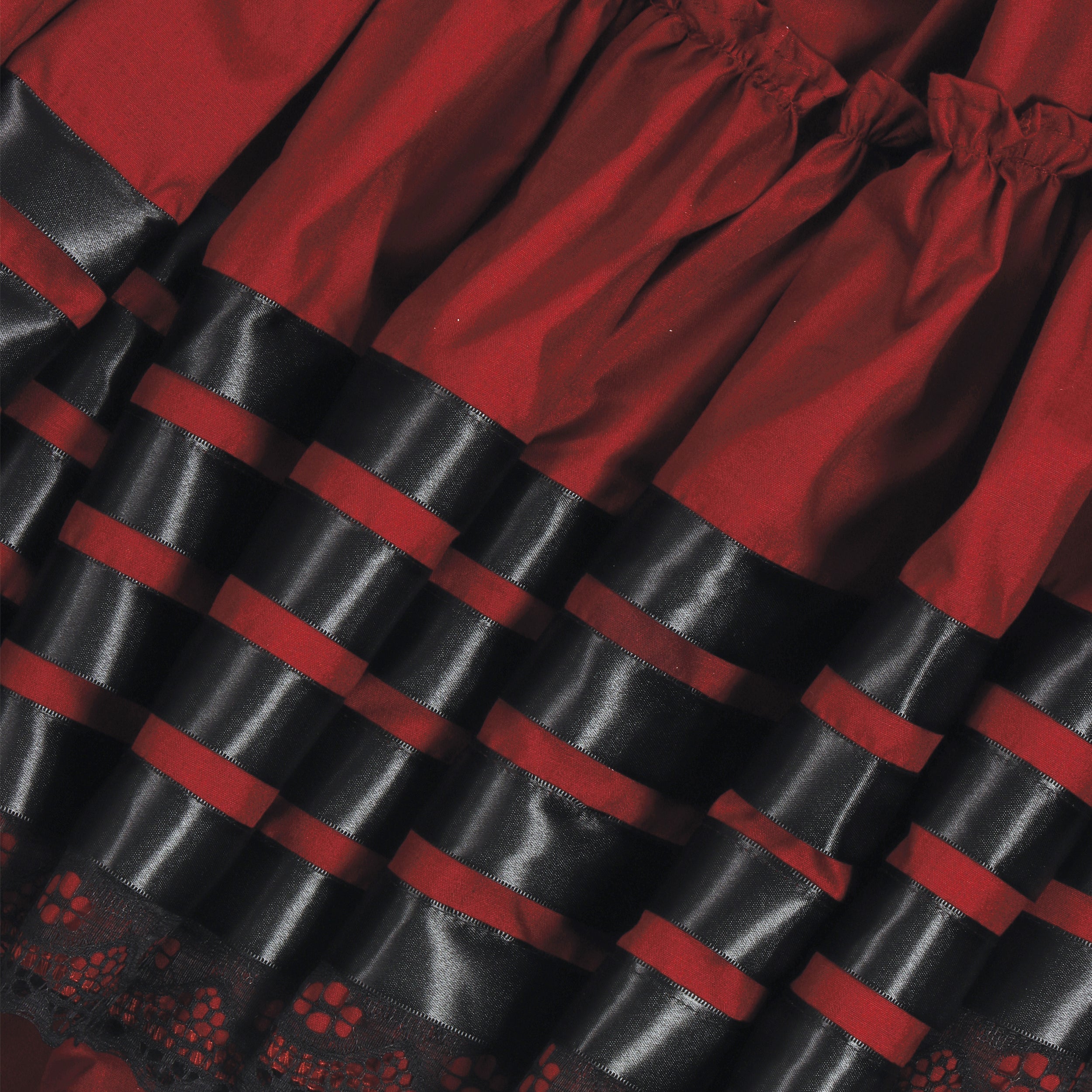 Hoja de Maiz Doble Vuelo Folklórico Practice Skirt – Burgundy