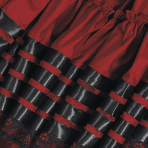 Hoja de Maiz Doble Vuelo Folklórico Practice Skirt – Tinto