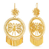Folklorico Dance Filigree Earrings, Butterflly