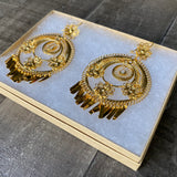 Folklorico Dance Filigree Earrings, 3-Flowers