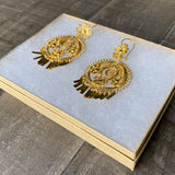 Folklorico Dance Filigree Earrings, 3-Flowers